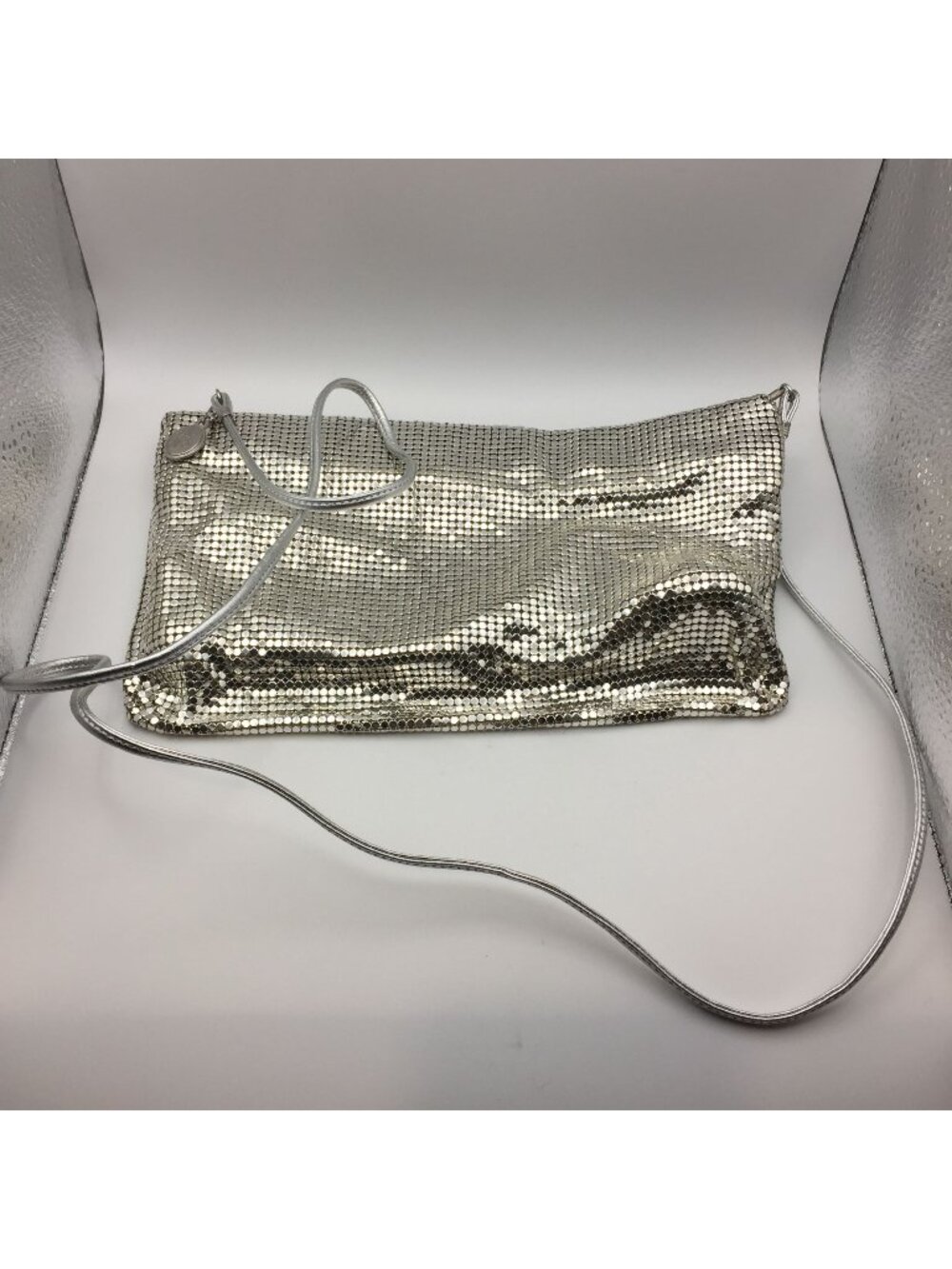 Vintage Whiting & Davis Silver Mesh Purse Bag Handbag Evening Prom Formal